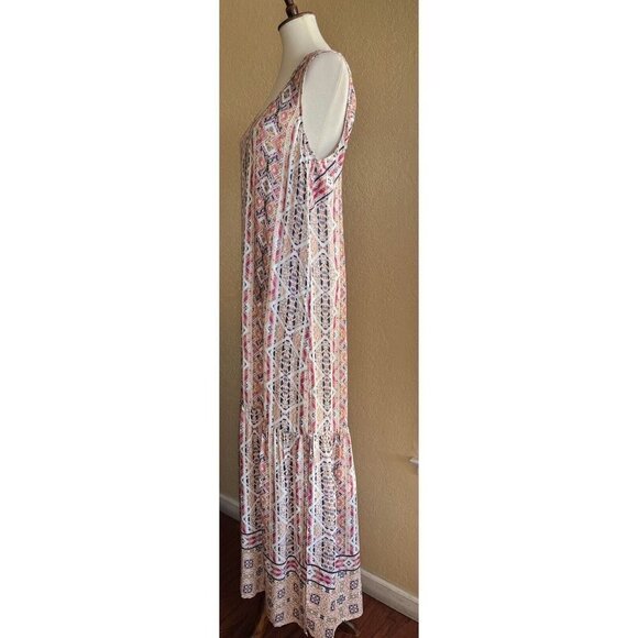 Splendid Womens Colorful Rayon Sleeveless "Taos" Print Maxi Dress Size L - Picture 9 of 10